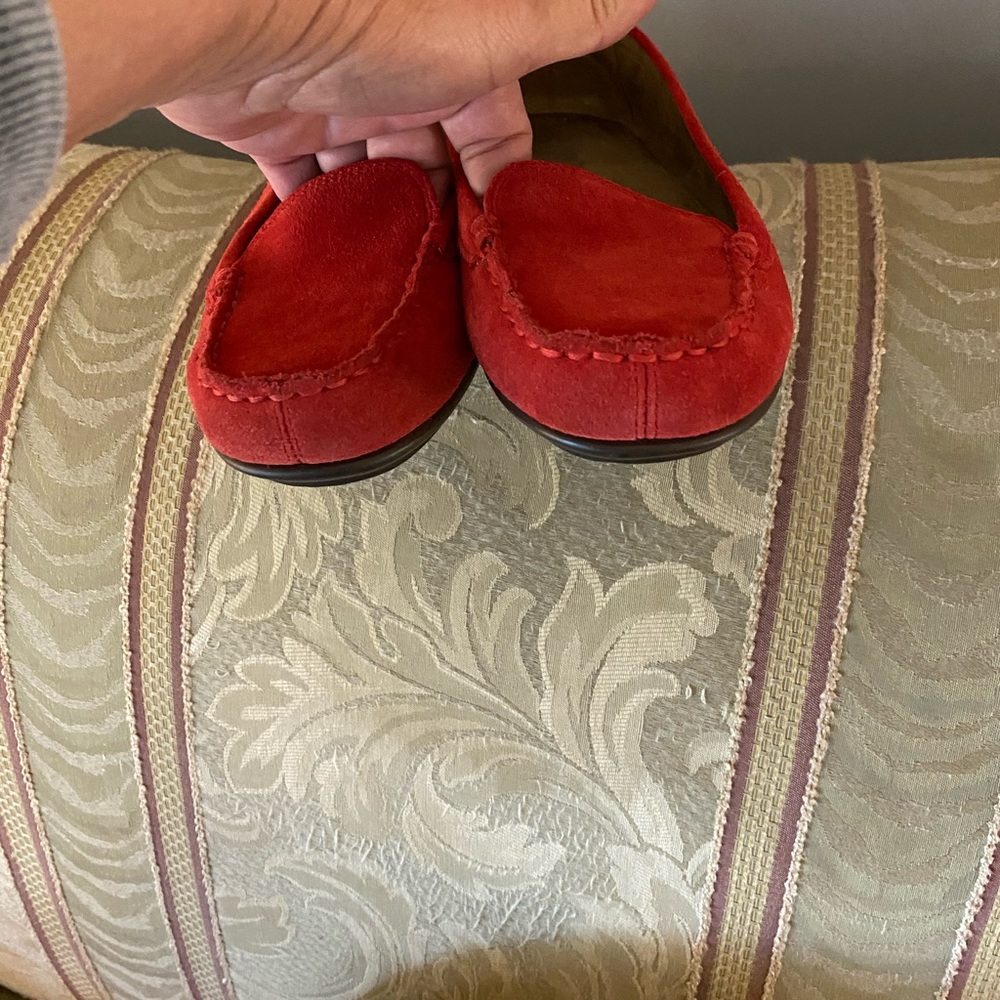 Genuine Red suede moccasins